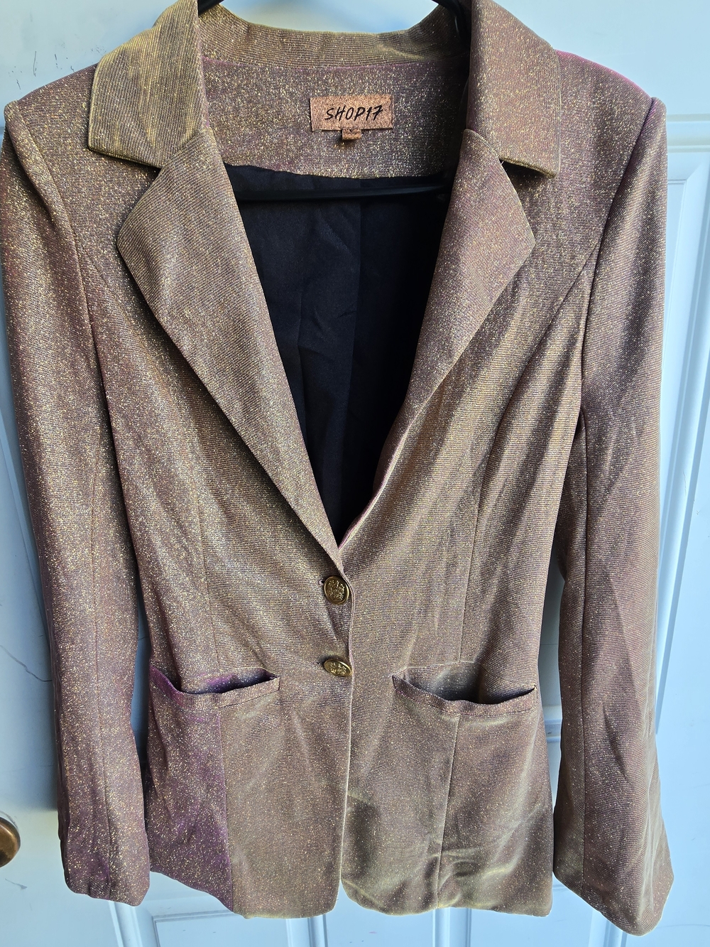 Shop17 Metallic Bronze Blazer - Shimmery Brown Women’s Suit Jacket